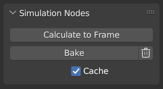Параметры Baking для симуляции Geometry Nodes в Blender с управлением кэшем
