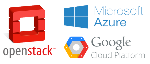 Официальная иллюстрация интеграций CloudConvert с OpenStack, Microsoft Azure и Google Cloud