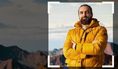 Официальная иллюстрация ФотоМАСТЕРа с рамкой кадрирования вокруг портрета