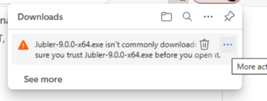 Меню загрузки Windows 11 после наведения на файл Jubler
