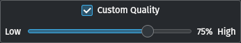 Ползунок Custom Quality в окне Render Kdenlive