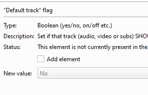 Параметр Default track flag в MKVToolNix Header editor