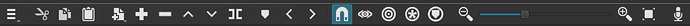 Панель инструментов Timeline Shotcut с Cut, Copy, Paste, Append, Ripple Delete, Lift, Split, Snap и Record Audio