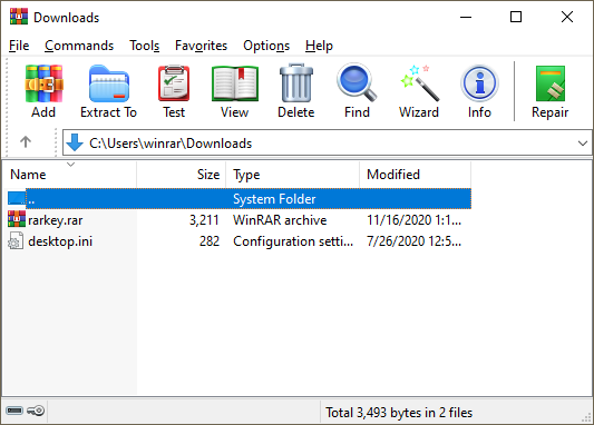 Интерфейс WinRAR для создания и распаковки архивов